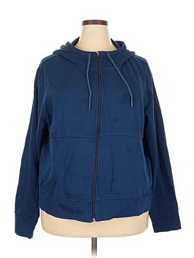 Pre-owned Assorted Brands Zip Up Hoodie In Blue