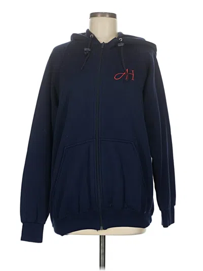 Pre-owned Assorted Brands Zip Up Hoodie In Blue