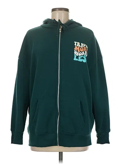 Pre-owned Assorted Brands Zip Up Hoodie In Blue