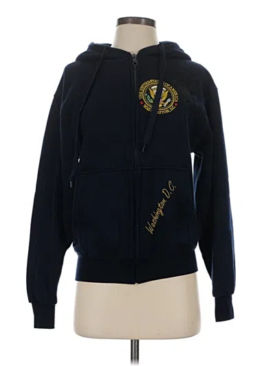 Pre-owned Assorted Brands Zip Up Hoodie In Blue