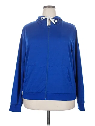 Pre-owned Assorted Brands Zip Up Hoodie In Blue