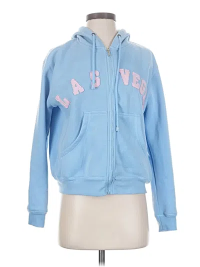 Pre-owned Assorted Brands Zip Up Hoodie In Blue