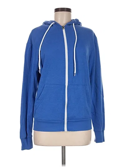 Pre-owned Assorted Brands Zip Up Hoodie In Blue