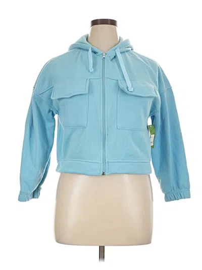 Pre-owned Assorted Brands Zip Up Hoodie In Blue