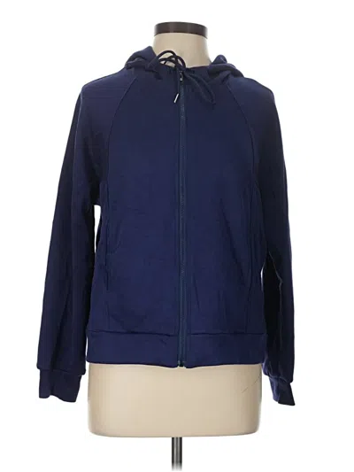 Pre-owned Assorted Brands Zip Up Hoodie In Blue