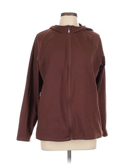Pre-owned Assorted Brands Zip Up Hoodie In Brown