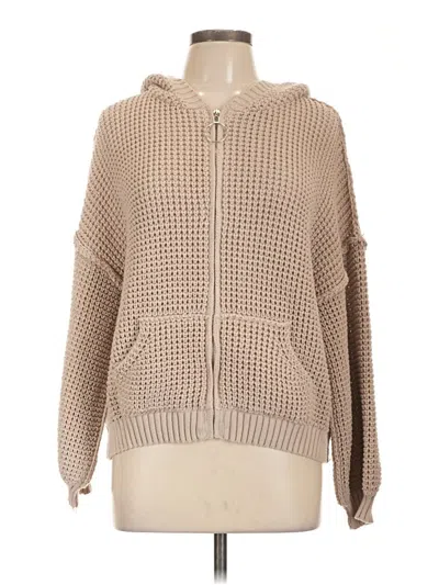 Pre-owned Assorted Brands Zip Up Hoodie In Brown