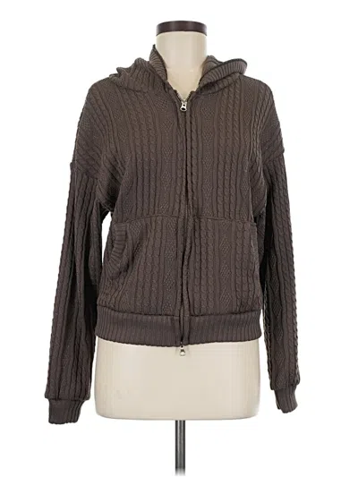 Pre-owned Assorted Brands Zip Up Hoodie In Brown