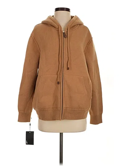 Assorted Brands Zip Up Hoodie In Brown