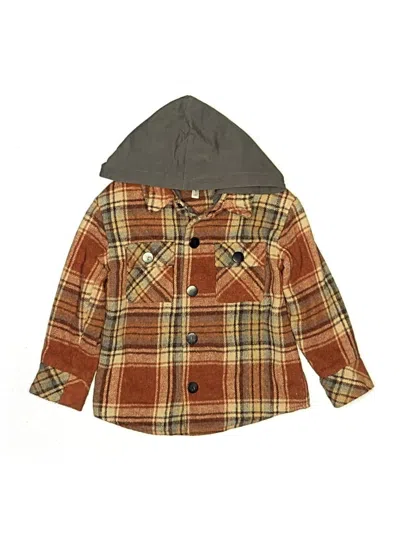 Pre-owned Assorted Brands Kids' Zip Up Hoodie In Brown