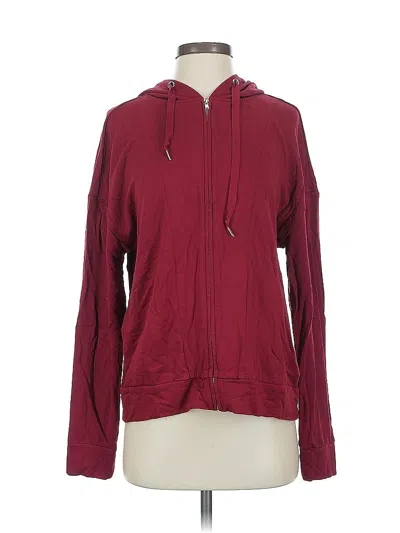 Pre-owned Assorted Brands Zip Up Hoodie In Burgundy