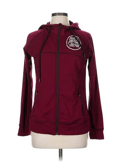 Pre-owned Assorted Brands Zip Up Hoodie In Burgundy