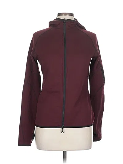 Pre-owned Assorted Brands Zip Up Hoodie In Burgundy