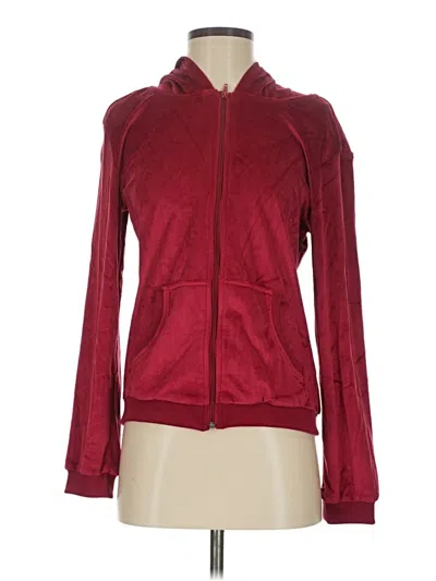 Pre-owned Assorted Brands Zip Up Hoodie In Burgundy