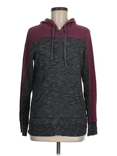 Pre-owned Assorted Brands Zip Up Hoodie In Burgundy