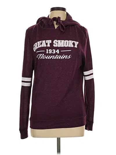 Pre-owned Assorted Brands Zip Up Hoodie In Burgundy