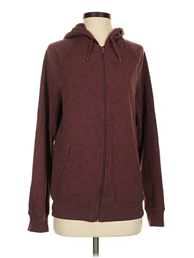 Pre-owned Assorted Brands Zip Up Hoodie In Burgundy
