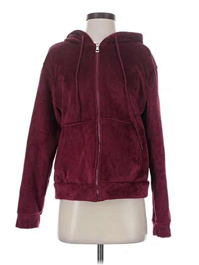 Pre-owned Assorted Brands Zip Up Hoodie In Burgundy