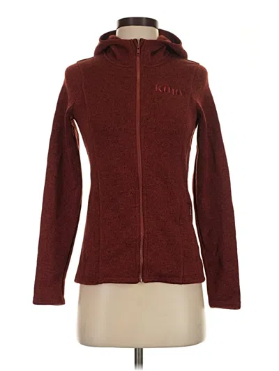Pre-owned Assorted Brands Zip Up Hoodie In Burgundy