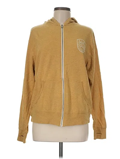 Pre-owned Assorted Brands Zip Up Hoodie In Gold