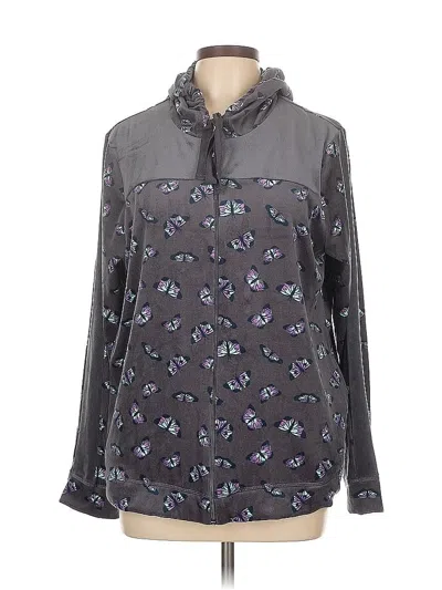 Pre-owned Assorted Brands Zip Up Hoodie In Gray