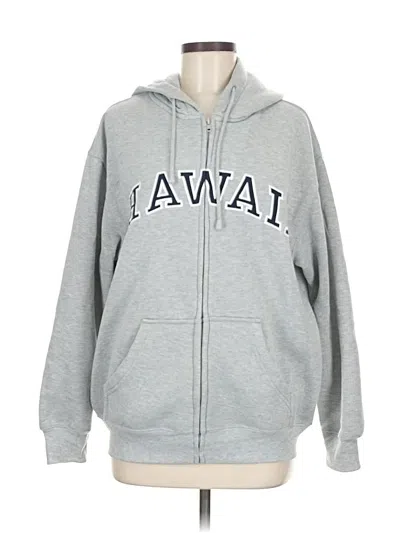 Pre-owned Assorted Brands Zip Up Hoodie In Gray