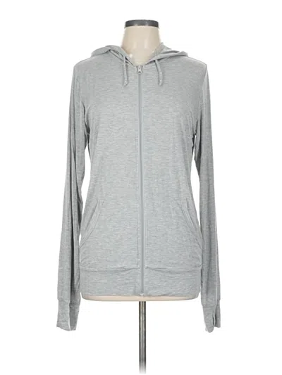 Pre-owned Assorted Brands Zip Up Hoodie In Gray