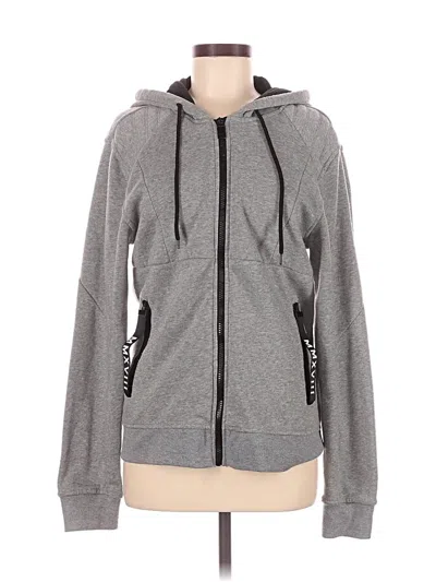Pre-owned Assorted Brands Zip Up Hoodie In Gray