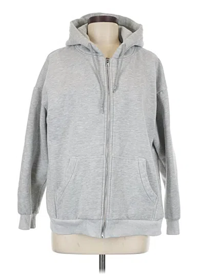 Pre-owned Assorted Brands Zip Up Hoodie In Gray