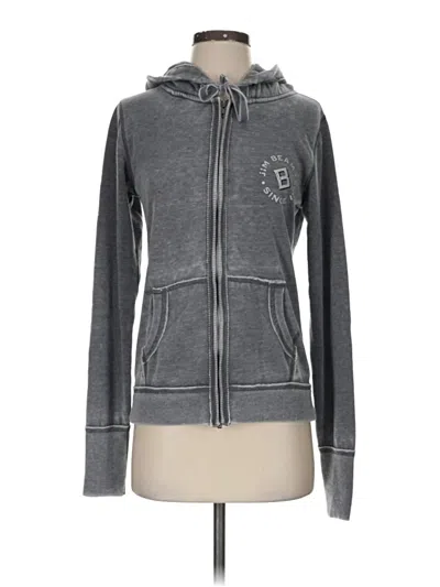 Pre-owned Assorted Brands Zip Up Hoodie In Gray