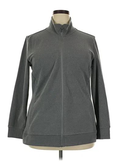 Pre-owned Assorted Brands Zip Up Hoodie In Gray