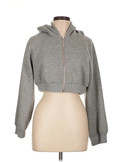 Pre-owned Assorted Brands Zip Up Hoodie In Gray