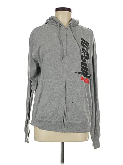 Pre-owned Assorted Brands Zip Up Hoodie In Gray