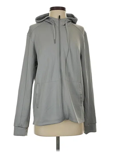 Pre-owned Assorted Brands Zip Up Hoodie In Gray