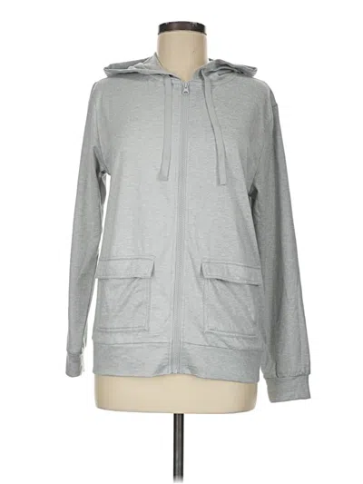 Pre-owned Assorted Brands Zip Up Hoodie In Gray