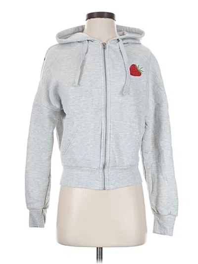 Pre-owned Assorted Brands Zip Up Hoodie In Gray