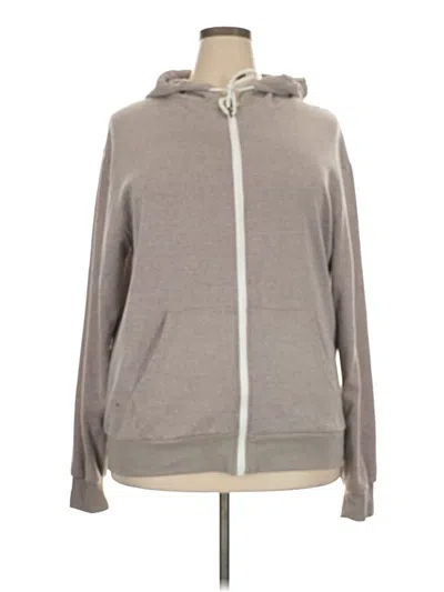 Pre-owned Assorted Brands Zip Up Hoodie In Gray