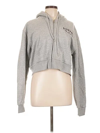 Pre-owned Assorted Brands Zip Up Hoodie In Gray