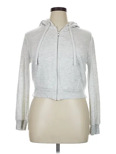 Pre-owned Assorted Brands Zip Up Hoodie In Gray