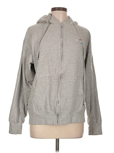 Pre-owned Assorted Brands Zip Up Hoodie In Gray