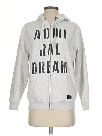Pre-owned Assorted Brands Zip Up Hoodie In Gray