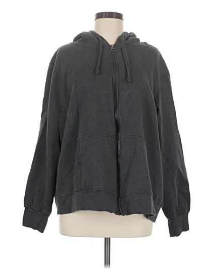 Pre-owned Assorted Brands Zip Up Hoodie In Gray