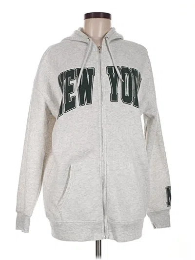 Pre-owned Assorted Brands Zip Up Hoodie In Gray