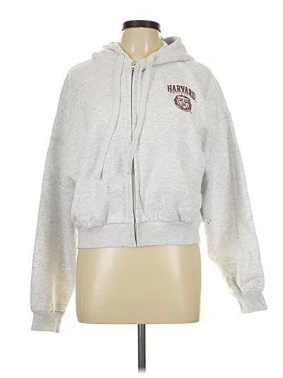 Pre-owned Assorted Brands Zip Up Hoodie In Gray
