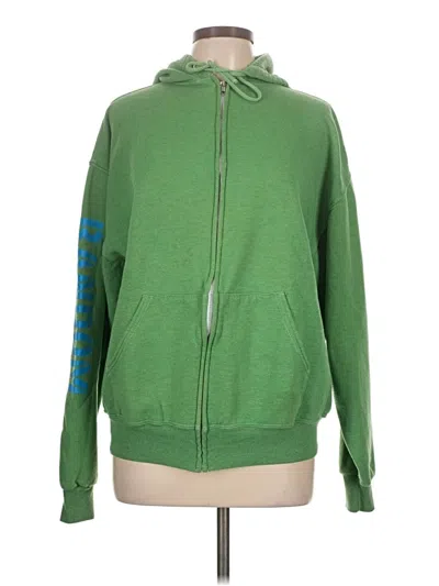 Pre-owned Assorted Brands Zip Up Hoodie In Green