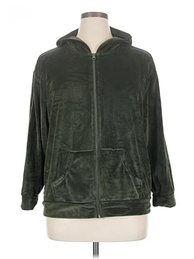Pre-owned Assorted Brands Zip Up Hoodie In Green