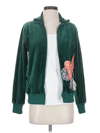 Pre-owned Assorted Brands Zip Up Hoodie In Green