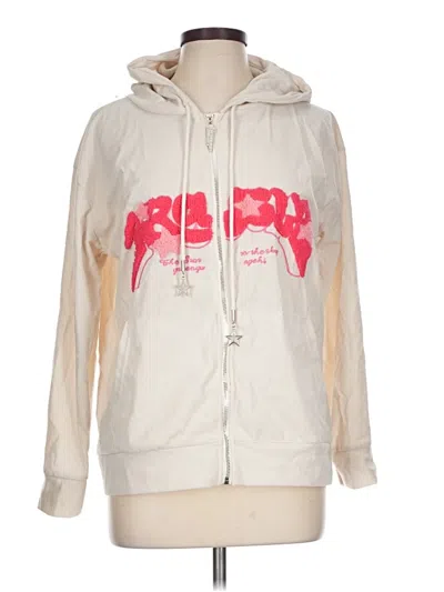 Pre-owned Assorted Brands Zip Up Hoodie In Ivory