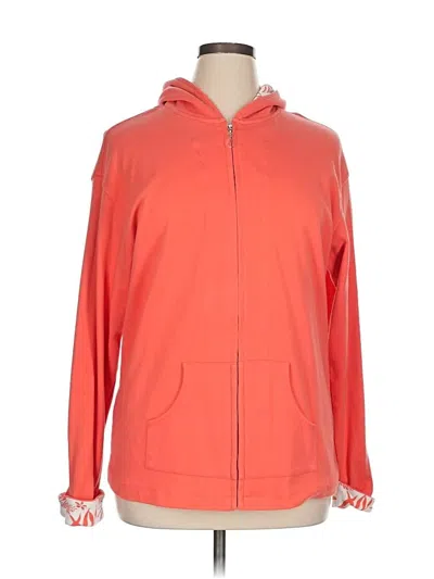 Pre-owned Assorted Brands Zip Up Hoodie In Orange