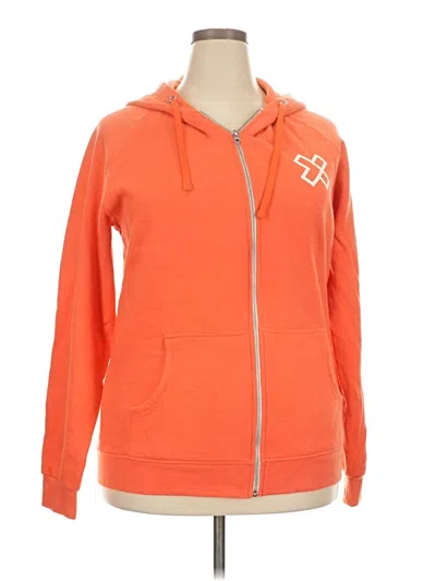 Pre-owned Assorted Brands Zip Up Hoodie In Orange